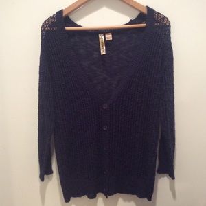 Navy Loose Knit Cardigan